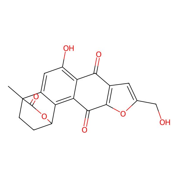 2D Structure of 12-Hydroxy-7-(hydroxymethyl)-15-methyl-6,17-dioxapentacyclo[13.2.2.02,14.03,11.05,9]nonadeca-2,5(9),7,11,13-pentaene-4,10,16-trione