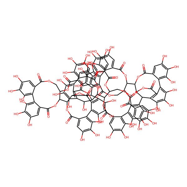 2D Structure of [(10S,11S)-10-[(14R,15R,19R)-19-[(11R,12R)-12-[(14R,15R,19S)-19-[(11R,12R)-12-[(14S,15S,19R)-2,3,4,7,8,9,19-heptahydroxy-12,17-dioxo-13,16-dioxatetracyclo[13.3.1.05,18.06,11]nonadeca-1,3,5(18),6,8,10-hexaen-14-yl]-3,4,5,17,18,19-hexahydroxy-8,14-dioxo-11-(3,4,5-trihydroxybenzoyl)oxy-9,13-dioxatricyclo[13.4.0.02,7]nonadeca-1(19),2(7),3,5,15,17-hexaen-6-yl]-2,3,4,7,8,9-hexahydroxy-12,17-dioxo-13,16-dioxatetracyclo[13.3.1.05,18.06,11]nonadeca-1,3,5(18),6,8,10-hexaen-14-yl]-3,4,5,17,18,19-hexahydroxy-8,14-dioxo-11-(3,4,5-trihydroxybenzoyl)oxy-9,13-dioxatricyclo[13.4.0.02,7]nonadeca-1(19),2(7),3,5,15,17-hexaen-6-yl]-2,3,4,7,8,9-hexahydroxy-12,17-dioxo-13,16-dioxatetracyclo[13.3.1.05,18.06,11]nonadeca-1,3,5(18),6,8,10-hexaen-14-yl]-3,4,5,17,18,19-hexahydroxy-8,14-dioxo-9,13-dioxatricyclo[13.4.0.02,7]nonadeca-1(19),2,4,6,15,17-hexaen-11-yl] 3,4,5-trihydroxybenzoate