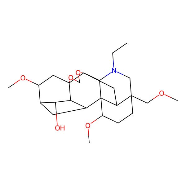 2D Structure of (1S,2R,3R,4S,5S,6S,8R,12R,13S,16S,19S,20R)-14-ethyl-6,19-dimethoxy-16-(methoxymethyl)-9,11-dioxa-14-azaheptacyclo[10.7.2.12,5.01,13.03,8.08,12.016,20]docosan-4-ol