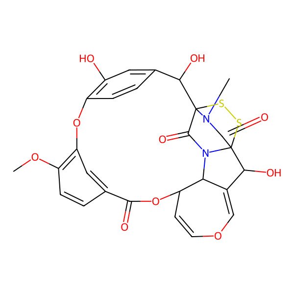 2D Structure of 19,22,32-Trihydroxy-15-methoxy-27-methyl-6,10,17-trioxa-24,25-dithia-2,27-diazaheptacyclo[21.2.2.218,21.11,4.12,23.112,16.03,9]dotriaconta-4,7,12(31),13,15,18,20,29-octaene-11,26,28-trione