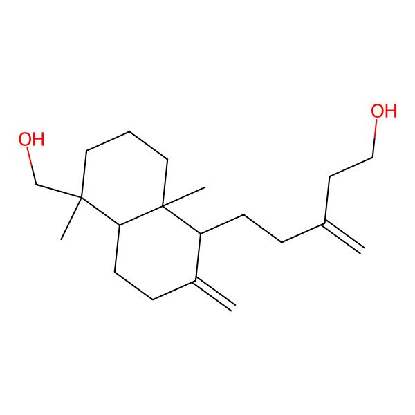 2D Structure of 5-[(1S,4aR,5S,8aR)-5-(hydroxymethyl)-5,8a-dimethyl-2-methylidene-3,4,4a,6,7,8-hexahydro-1H-naphthalen-1-yl]-3-methylidenepentan-1-ol