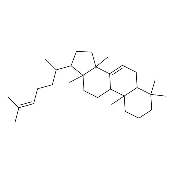 2D Structure of (5S,9R,10S,13S,14S,17R)-4,4,10,13,14-pentamethyl-17-[(2R)-6-methylhept-5-en-2-yl]-2,3,5,6,9,11,12,15,16,17-decahydro-1H-cyclopenta[a]phenanthrene