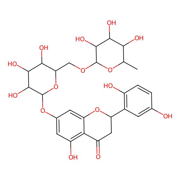 2D Structure of 2-(2,5-Dihydroxyphenyl)-5-hydroxy-7-[3,4,5-trihydroxy-6-[(3,4,5-trihydroxy-6-methyloxan-2-yl)oxymethyl]oxan-2-yl]oxy-2,3-dihydrochromen-4-one