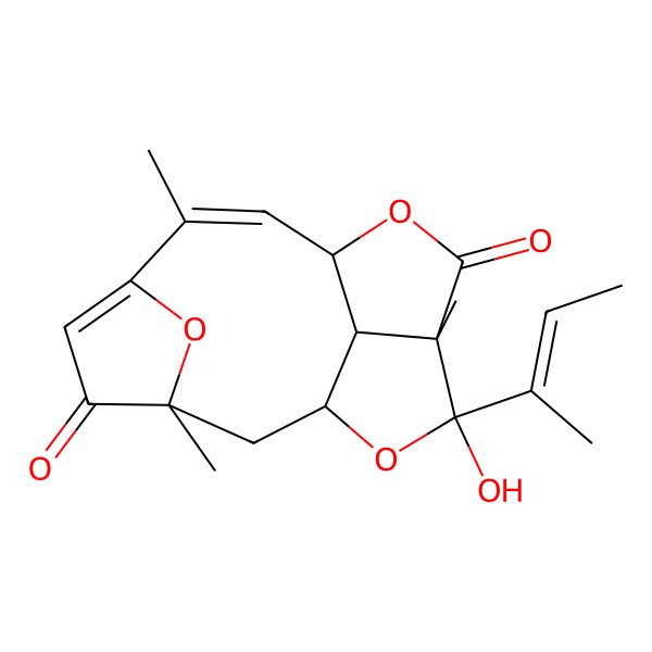 2D Structure of (1S,3R,7Z,9S,12S,13R,15R)-13-[(Z)-but-2-en-2-yl]-13-hydroxy-3,7,12-trimethyl-10,14,16-trioxatetracyclo[7.5.1.13,6.012,15]hexadeca-5,7-diene-4,11-dione