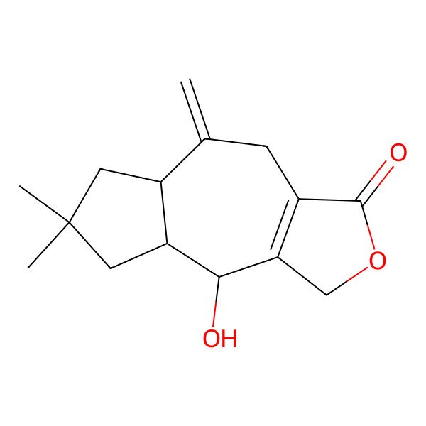 2D Structure of (5aS,8aR,9S)-9-hydroxy-7,7-dimethyl-5-methylidene-4,5a,6,8,8a,9-hexahydro-1H-azuleno[5,6-c]furan-3-one
