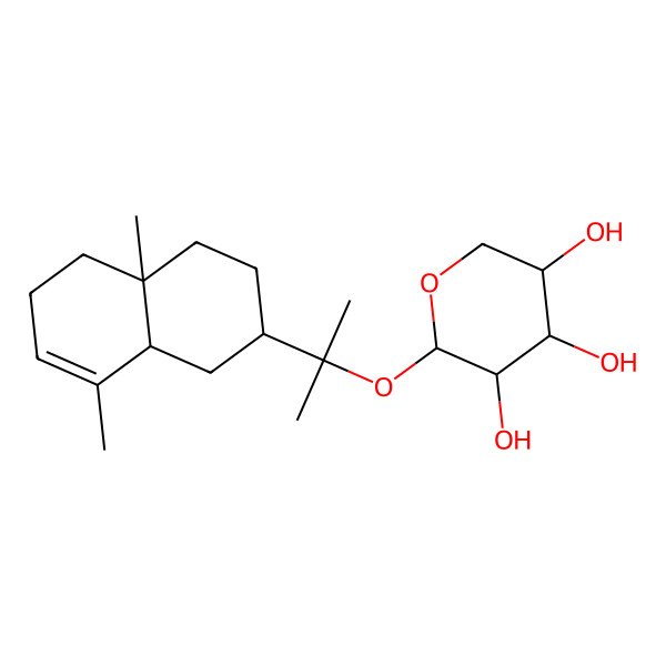 2D Structure of (2S,3R,4S,5R)-2-[2-[(2R,4aR,8aR)-4a,8-dimethyl-2,3,4,5,6,8a-hexahydro-1H-naphthalen-2-yl]propan-2-yloxy]oxane-3,4,5-triol