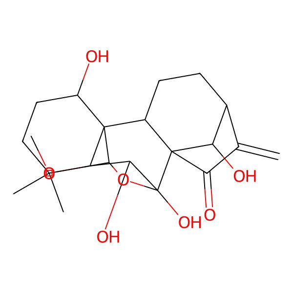 2D Structure of (1R,2S,5S,8R,9S,10S,11R,15S,16R,18R)-9,10,15,18-tetrahydroxy-16-methoxy-12,12-dimethyl-6-methylidene-17-oxapentacyclo[7.6.2.15,8.01,11.02,8]octadecan-7-one