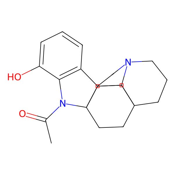 2D Structure of 1-[(9R,21S)-4-hydroxy-2,12-diazahexacyclo[14.2.2.19,12.01,9.03,8.016,21]henicosa-3(8),4,6-trien-2-yl]ethanone