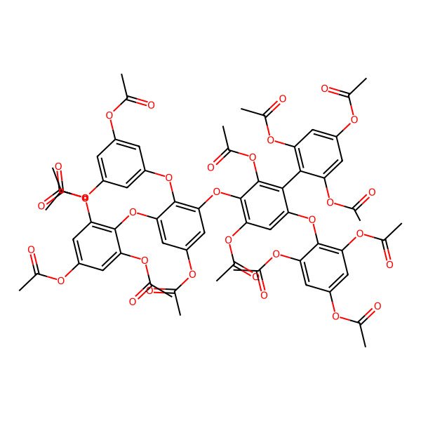 2D Structure of [3-Acetyloxy-5-[4-acetyloxy-2-[2,6-diacetyloxy-4-(2,4,6-triacetyloxyphenoxy)-3-(2,4,6-triacetyloxyphenyl)phenoxy]-6-(2,4,6-triacetyloxyphenoxy)phenoxy]phenyl] acetate