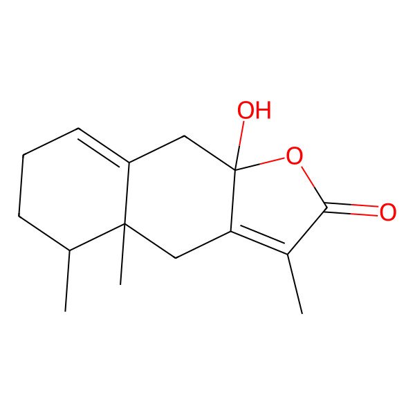 2D Structure of 9a-hydroxy-3,4a,5-trimethyl-5,6,7,9-tetrahydro-4H-benzo[f][1]benzofuran-2-one