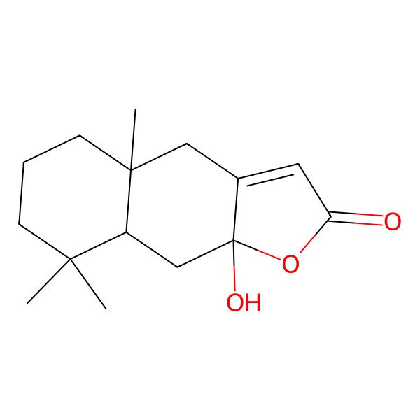 2D Structure of 9a-Hydroxy-4a,8,8-trimethyl-4,5,6,7,8a,9-hexahydrobenzo[f][1]benzofuran-2-one