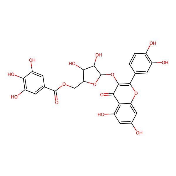 2D Structure of [5-[2-(3,4-Dihydroxyphenyl)-5,7-dihydroxy-4-oxochromen-3-yl]oxy-3,4-dihydroxyoxolan-2-yl]methyl 3,4,5-trihydroxybenzoate