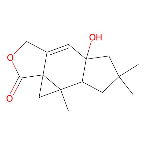 2D Structure of 9a,13-Dihydroxy-marasm-7(8)-en-5-oic acid