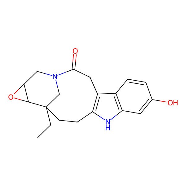 2D Structure of 15-Ethyl-8-hydroxy-17-oxa-1,11-diazapentacyclo[13.4.1.04,12.05,10.016,18]icosa-4(12),5(10),6,8-tetraen-2-one