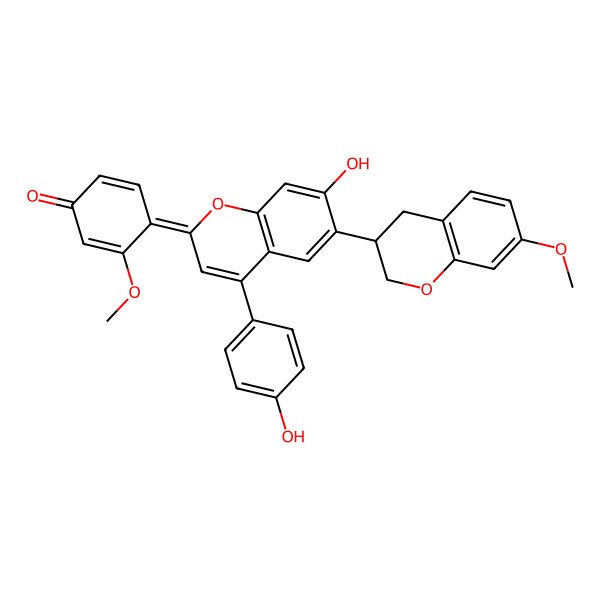 2D Structure of (4Z)-4-[7-hydroxy-4-(4-hydroxyphenyl)-6-[(3S)-7-methoxy-3,4-dihydro-2H-chromen-3-yl]chromen-2-ylidene]-3-methoxycyclohexa-2,5-dien-1-one