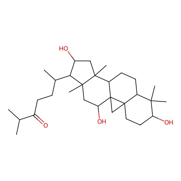 2D Structure of 2-Methyl-6-(6,14,18-trihydroxy-7,7,12,16-tetramethyl-15-pentacyclo[9.7.0.01,3.03,8.012,16]octadecanyl)heptan-3-one