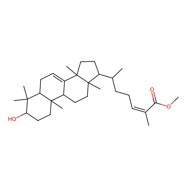 2D Structure of methyl 6-(3-hydroxy-4,4,10,13,14-pentamethyl-2,3,5,6,9,11,12,15,16,17-decahydro-1H-cyclopenta[a]phenanthren-17-yl)-2-methylhept-2-enoate