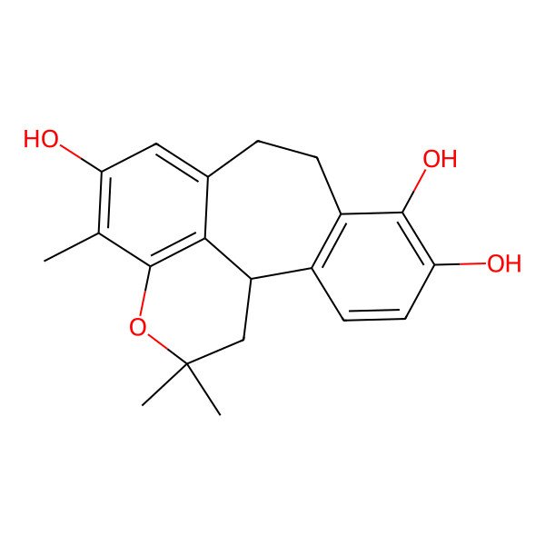 2D Structure of (1S)-13,16,16-trimethyl-15-oxatetracyclo[8.7.1.02,7.014,18]octadeca-2(7),3,5,10,12,14(18)-hexaene-5,6,12-triol