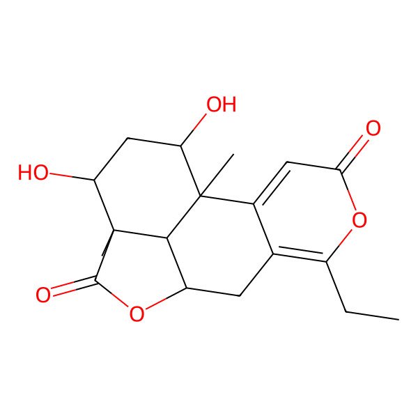 2D Structure of (1S,9R,12R,16R)-6-ethyl-13,15-dihydroxy-1,12-dimethyl-5,10-dioxatetracyclo[7.6.1.02,7.012,16]hexadeca-2,6-diene-4,11-dione