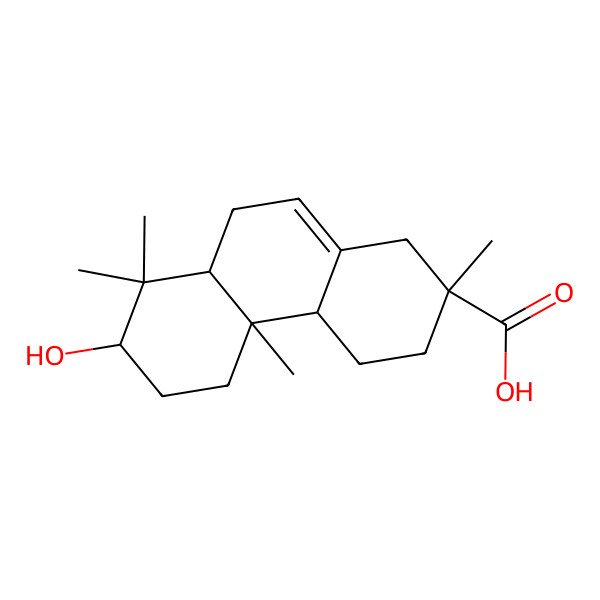 2D Structure of (2S,4aS,4bR,7R,8aR)-7-hydroxy-2,4b,8,8-tetramethyl-3,4,4a,5,6,7,8a,9-octahydro-1H-phenanthrene-2-carboxylic acid