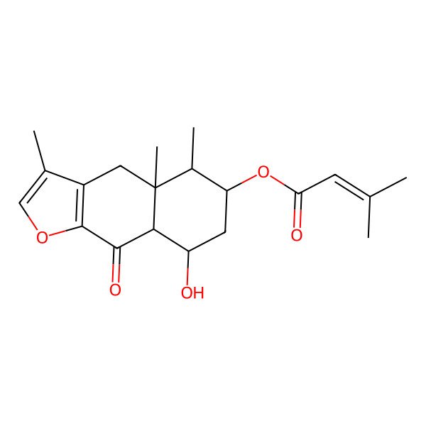 2D Structure of [(4aR,5R,6R,8S,8aS)-8-hydroxy-3,4a,5-trimethyl-9-oxo-4,5,6,7,8,8a-hexahydrobenzo[f][1]benzofuran-6-yl] 3-methylbut-2-enoate