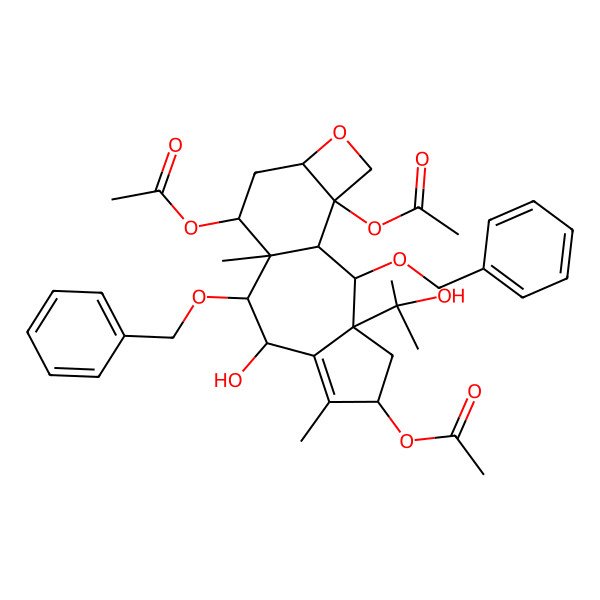 2D Structure of [5,16-Diacetyloxy-8-hydroxy-3-(2-hydroxypropan-2-yl)-6,10-dimethyl-2,9-bis(phenylmethoxy)-14-oxatetracyclo[8.6.0.03,7.013,16]hexadec-6-en-11-yl] acetate