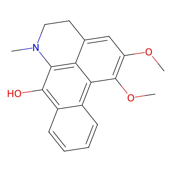 2D Structure of 15,16-Dimethoxy-10-methyl-10-azatetracyclo[7.7.1.02,7.013,17]heptadeca-1(17),2,4,6,8,13,15-heptaen-8-ol