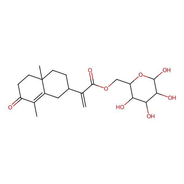 2D Structure of [(2R,3S,4S,5R)-3,4,5,6-tetrahydroxyoxan-2-yl]methyl 2-[(2R,4aS)-4a,8-dimethyl-7-oxo-1,2,3,4,5,6-hexahydronaphthalen-2-yl]prop-2-enoate