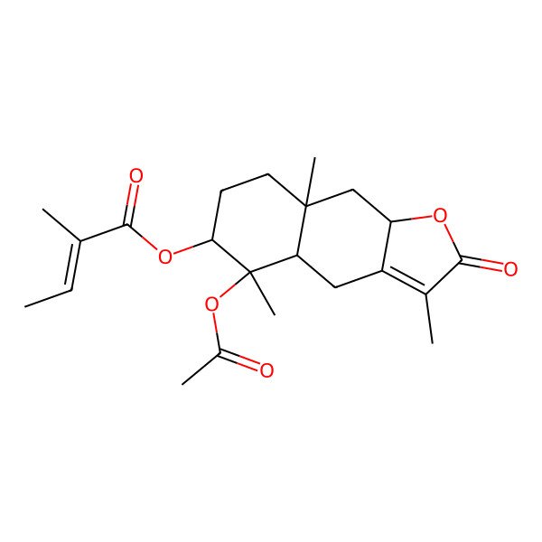 2D Structure of [(4aR,5R,6S,8aR,9aS)-5-acetyloxy-3,5,8a-trimethyl-2-oxo-4a,6,7,8,9,9a-hexahydro-4H-benzo[f][1]benzofuran-6-yl] (Z)-2-methylbut-2-enoate