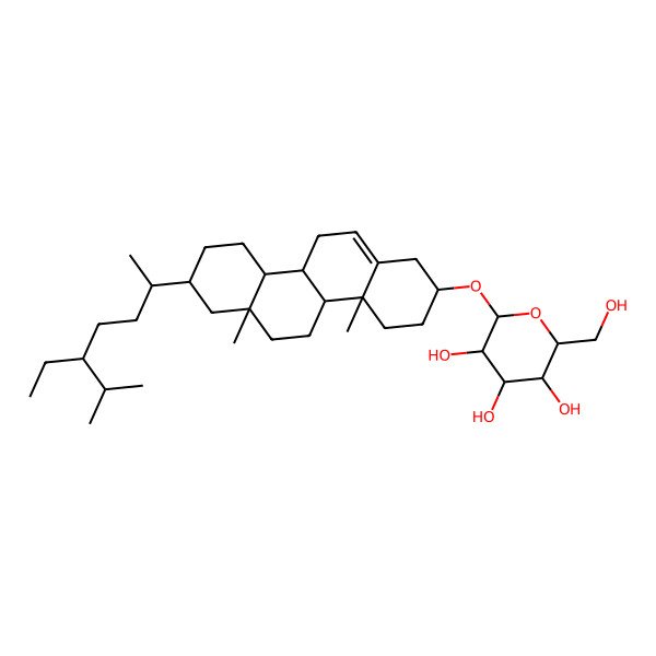 2D Structure of 2-[[8-(5-Ethyl-6-methylheptan-2-yl)-4a,6a-dimethyl-1,2,3,4,4b,5,6,7,8,9,10,10a,10b,11-tetradecahydrochrysen-2-yl]oxy]-6-(hydroxymethyl)oxane-3,4,5-triol