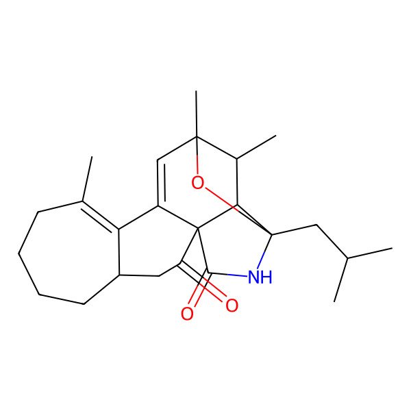 2D Structure of 1,5,18-Trimethyl-16-(2-methylpropyl)-19-oxa-15-azapentacyclo[14.2.1.03,13.04,10.013,17]nonadeca-2,4-diene-12,14-dione