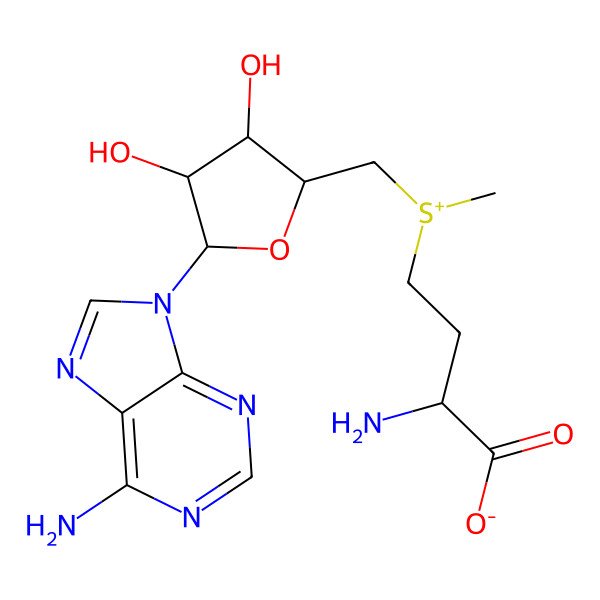 2D Structure of (2R)-2-amino-4-[[(2S,3R,4S,5R)-5-(6-aminopurin-9-yl)-3,4-dihydroxyoxolan-2-yl]methyl-methylsulfonio]butanoate