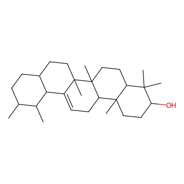 2D Structure of (3S,4aR,6aR,6bS,8aR,11R,12S,12aR,14aR,14bR)-4,4,6a,6b,11,12,14b-heptamethyl-1,2,3,4a,5,6,7,8,8a,9,10,11,12,12a,14,14a-hexadecahydropicen-3-ol 2D Structure of (3S,4aR,6aR,6bS,8aR,11R,12S,12aR,14aR,14bR)-4,4,6a,6b,11,12,14b-heptamethyl-1,2,3,4a,5,6,7,8,8a,9,10,11,12,12a,14,14a-hexadecahydropicen-3-ol