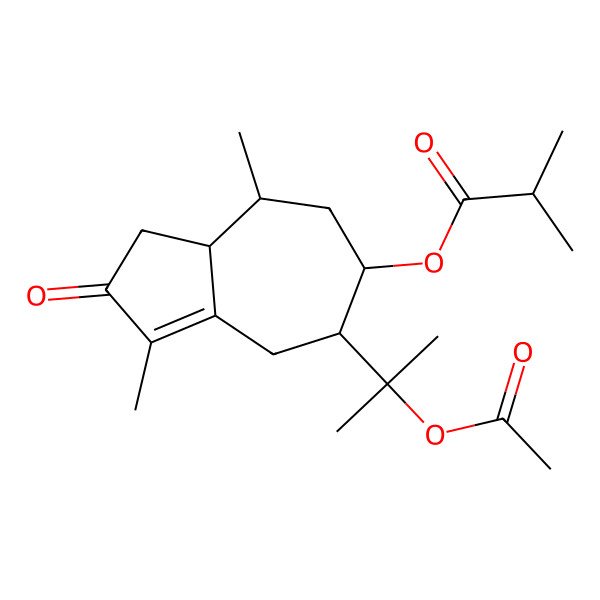 2D Structure of [(5S,6R,8S,8aR)-5-(2-acetyloxypropan-2-yl)-3,8-dimethyl-2-oxo-4,5,6,7,8,8a-hexahydro-1H-azulen-6-yl] 2-methylpropanoate
