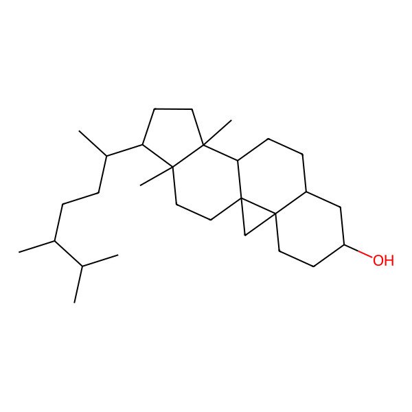 2D Structure of (1S,3R,6S,8S,11S,12S,15R,16R)-15-[(2R,5R)-5,6-dimethylheptan-2-yl]-12,16-dimethylpentacyclo[9.7.0.01,3.03,8.012,16]octadecan-6-ol