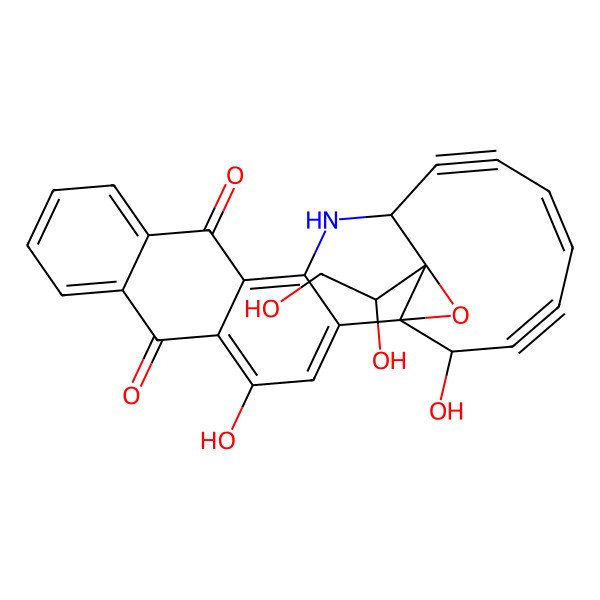 2D Structure of 26-(1,2-Dihydroxyethyl)-4,24-dihydroxy-25-oxa-16-azahexacyclo[15.7.2.01,26.02,15.05,14.07,12]hexacosa-2,4,7,9,11,14,20-heptaen-18,22-diyne-6,13-dione