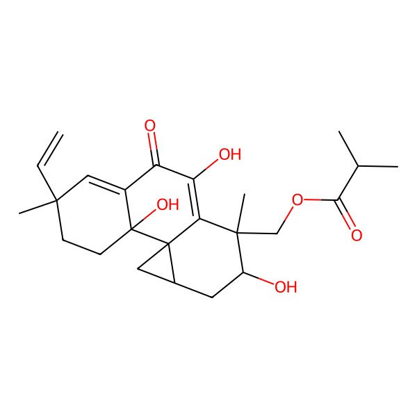 2D Structure of (5-Ethenyl-2,9,12-trihydroxy-5,11-dimethyl-8-oxo-11-tetracyclo[8.5.0.01,14.02,7]pentadeca-6,9-dienyl)methyl 2-methylpropanoate