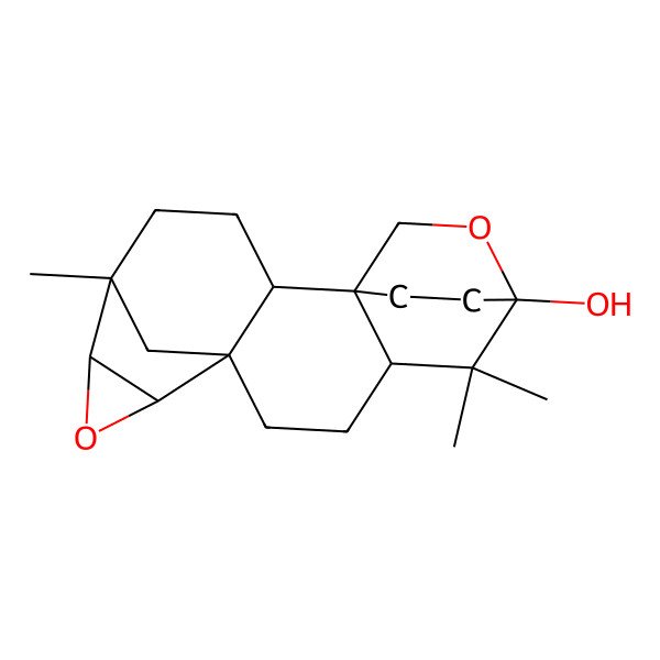 2D Structure of (1S,2R,5S,6S,8R,9R,12R,14S)-5,13,13-trimethyl-7,15-dioxahexacyclo[12.2.2.15,9.01,12.02,9.06,8]nonadecan-14-ol