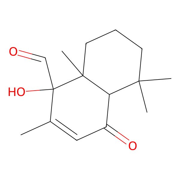 2D Structure of 9alpha-Hydroxyl-9-aldehyde-5alpha-drim-7-en-6-one
