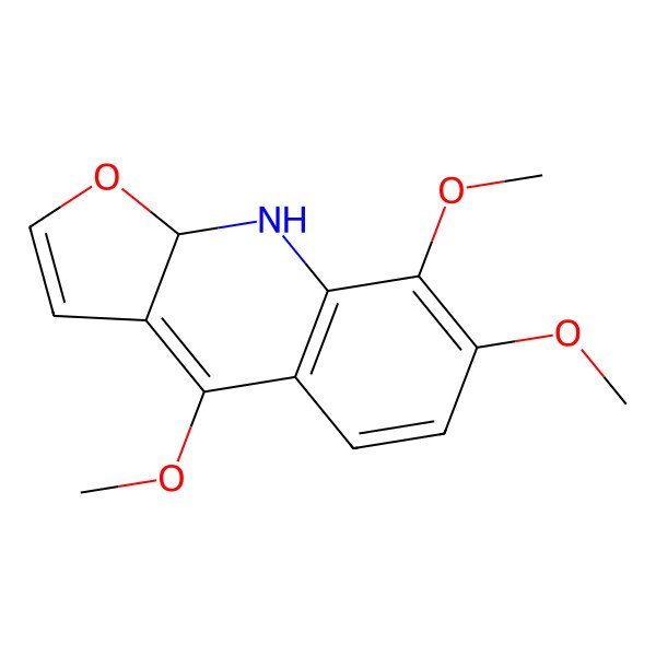 2D Structure of (9aS)-4,7,8-trimethoxy-9,9a-dihydrofuro[2,3-b]quinoline