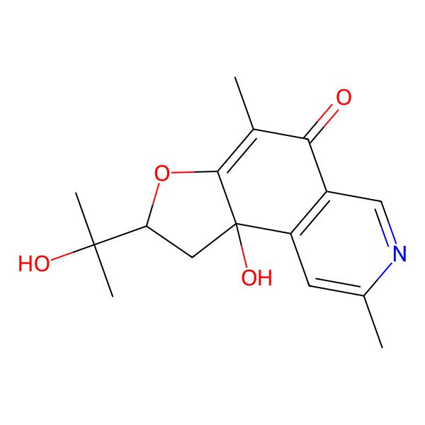 2D Structure of 9b-Hydroxy-2-(2-hydroxypropan-2-yl)-4,8-dimethyl-1,2-dihydrofuro[3,2-f]isoquinolin-5-one