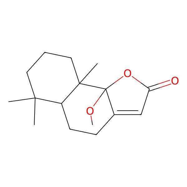 2D Structure of 9b-Methoxy-6,6,9a-trimethyl-4,5,5a,7,8,9-hexahydrobenzo[g][1]benzofuran-2-one