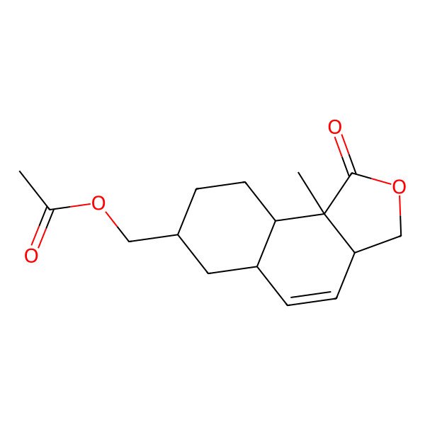 2D Structure of (9b-Methyl-1-oxo-3,3a,5a,6,7,8,9,9a-octahydrobenzo[e][2]benzofuran-7-yl)methyl acetate