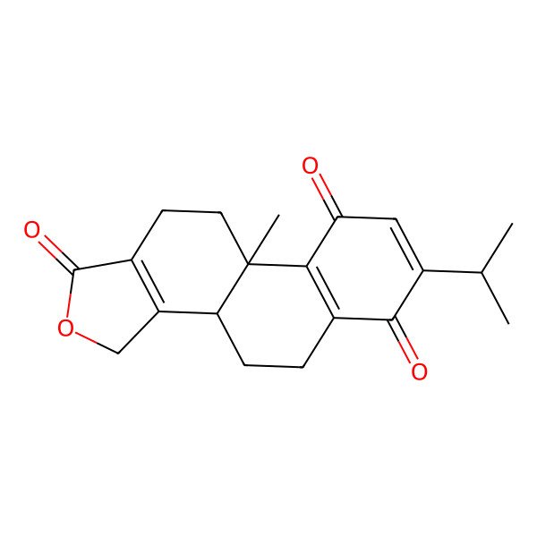 2D Structure of 9b-Methyl-7-propan-2-yl-3,3b,4,5,10,11-hexahydronaphtho[2,1-e][2]benzofuran-1,6,9-trione