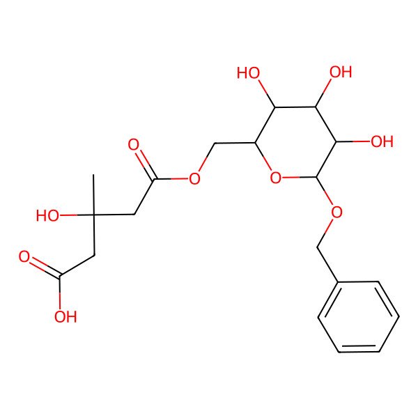 2D Structure of (3S)-3-hydroxy-3-methyl-5-oxo-5-[[(2R,3S,4S,5R,6R)-3,4,5-trihydroxy-6-phenylmethoxyoxan-2-yl]methoxy]pentanoic acid