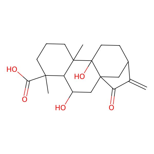 2D Structure of 3,10-Dihydroxy-5,9-dimethyl-14-methylidene-15-oxotetracyclo[11.2.1.01,10.04,9]hexadecane-5-carboxylic acid