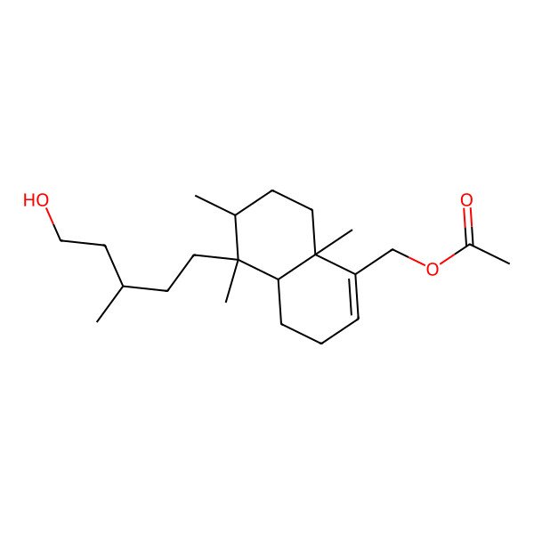2D Structure of [(4aR,5S,6R,8aS)-5-[(3S)-5-hydroxy-3-methylpentyl]-5,6,8a-trimethyl-3,4,4a,6,7,8-hexahydronaphthalen-1-yl]methyl acetate