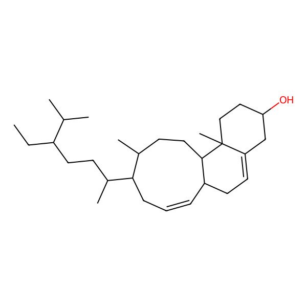 2D Structure of (1S,2R,5R,10S,11E,14R,15S)-14-[(2R,5R)-5-ethyl-6-methylheptan-2-yl]-2,15-dimethyltricyclo[8.7.0.02,7]heptadeca-7,11-dien-5-ol