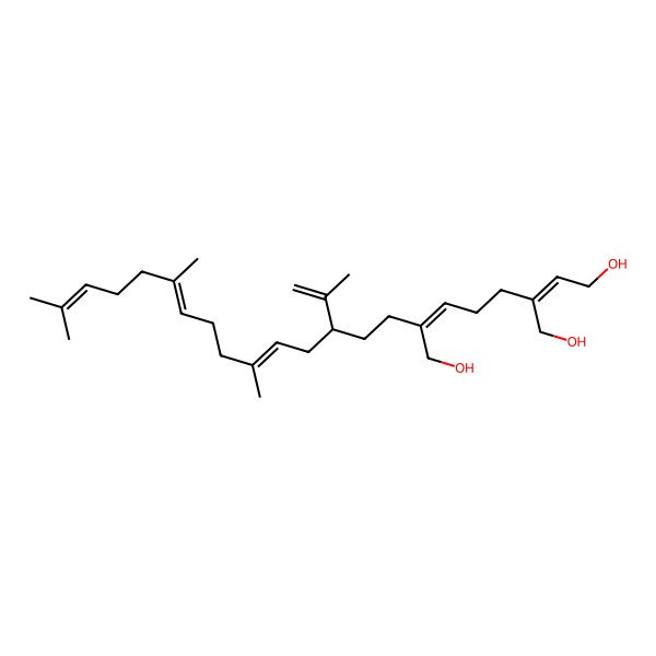 2D Structure of (2E,6Z)-6-(hydroxymethyl)-2-[(3R,5E,9E)-6,10,14-trimethyl-3-prop-1-en-2-ylpentadeca-5,9,13-trienyl]octa-2,6-diene-1,8-diol