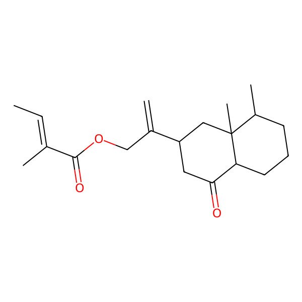 2D Structure of 2-[(2S,4aS,8S,8aR)-8,8a-dimethyl-4-oxo-1,2,3,4a,5,6,7,8-octahydronaphthalen-2-yl]prop-2-enyl (Z)-2-methylbut-2-enoate